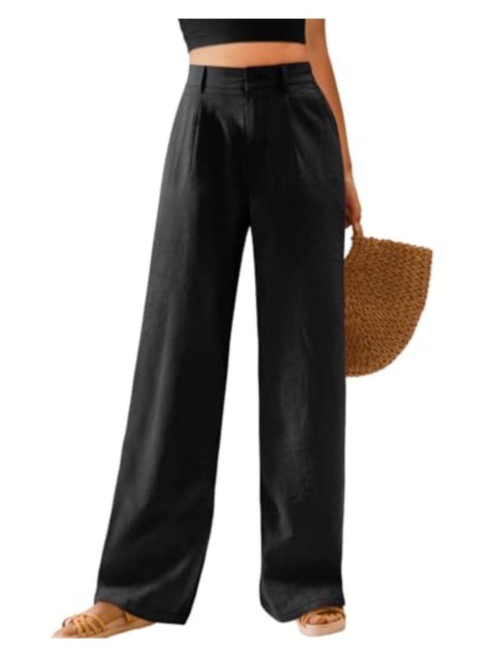 Wide Leg High Waisted Palazzo Pants with Pockets